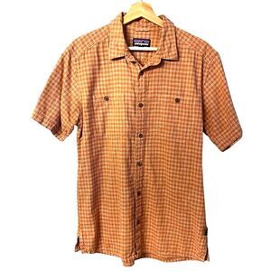 Patagonia Mens Back Step Plaid Shirt Size M Hemp Organic Cotton Outdoor Hiking